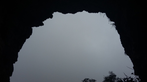 Elephant's Eye Hike #12. The view from the cave entrance, blocked by mist. 