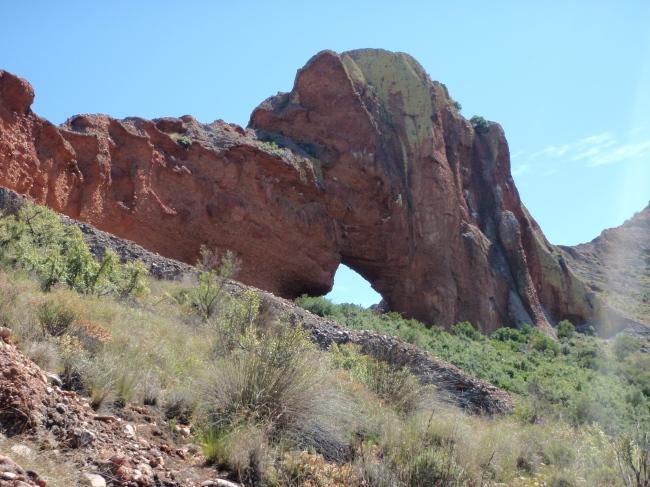 Conglomerate rock arch. 
