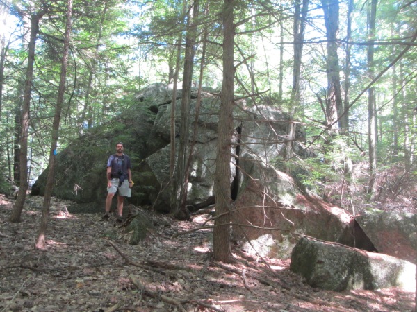 Fox Forest #14. Another large erratic boulder, with another geologist for scale. 