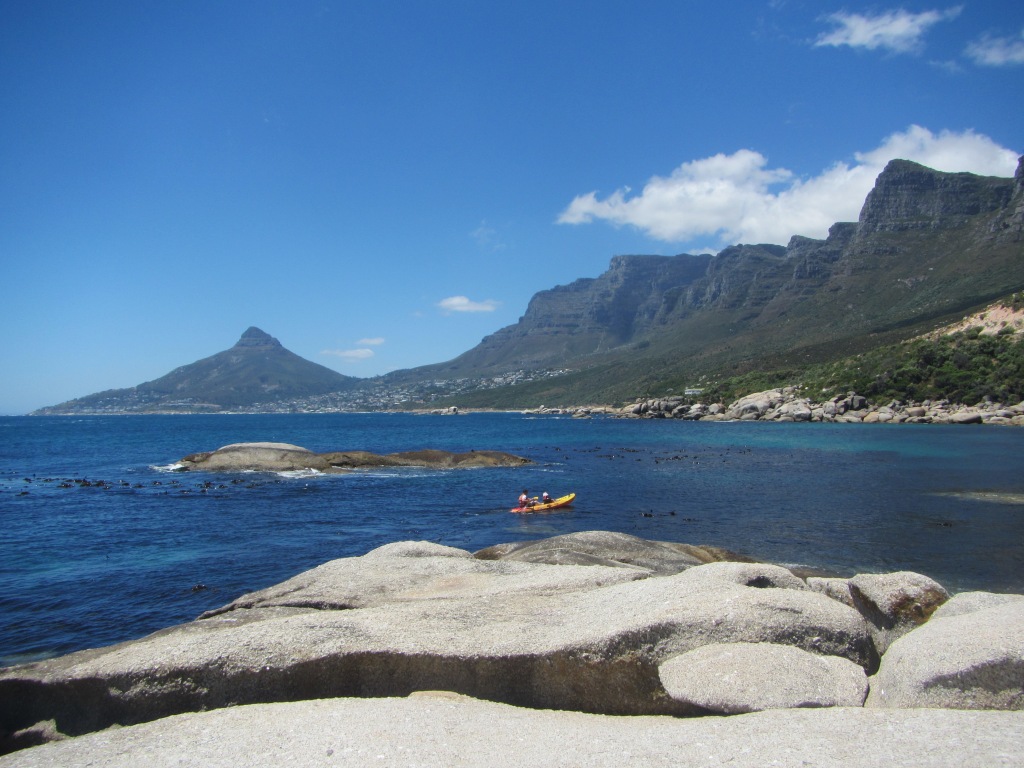 Kayaking offshore Cape Town in January 2014. 