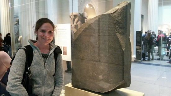 Yours truly posing with the Rosetta Stone at the British Museum. November 2014. 