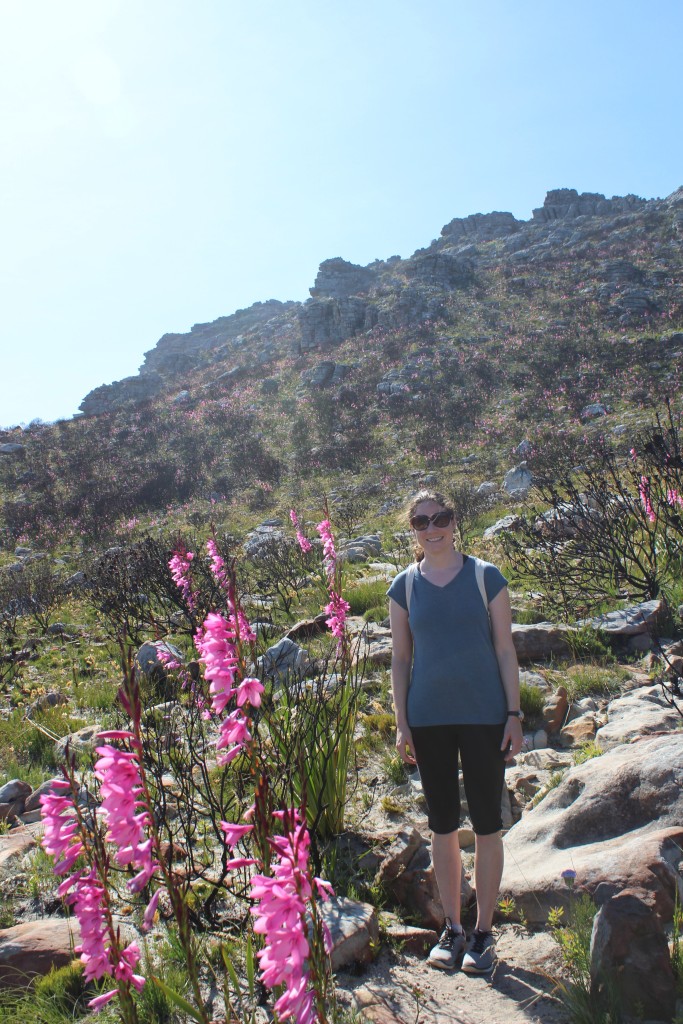 Silvermine #16. Yours truly, posing with some watsonias. 
