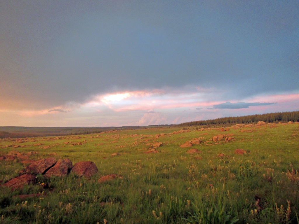 Boulders in a field in the late evening, Dullstroom, South Africa. Picture taken December 2013. 